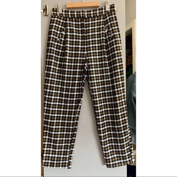Vintage Pants - Vintage High Waist tapered leg check trousers